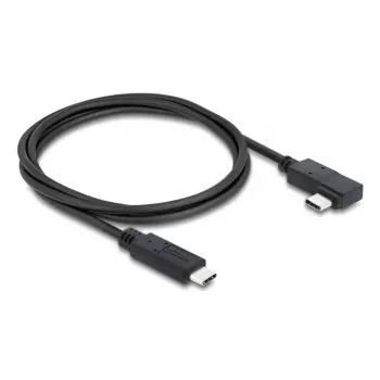 DELOCK coaxial USB4 Gen 3x2 kabelis ar leņķveida USB-C savienotāju 40 Gbps USB PD 3.1 240 W 0.5 m