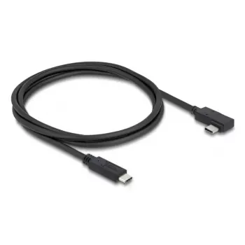 DELOCK Coaxial USB4 Gen 3x2 kabelis USB-C uz USB-C 40 Gbps PD 3.1 240 W leņķveida pa kreisi/pa labi 1 m