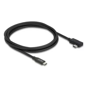DELOCK koaksiālais USB4 Gen 3x2 40 Gbps USB-C uz USB-C leņķa kreisi/labi PD 3.1 240W 2 m kabelis