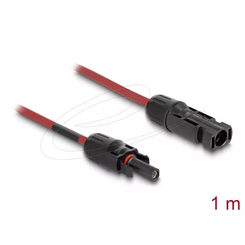 DELOCK 90973 DL4 saules kabelis 6 mm² 1 m sarkans/melns tēviņš-mātīte 1000 V DC