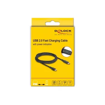 DeLOCK USB 2.0 ātrās uzlādes kabelis USB Type-C vīriešu/vīriešu 1,20 m 140 W