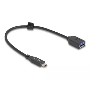 DeLOCK USB koaksiālais kabelis USB Type-C vīriešu uz Type-A sieviešu 25 cm 10 Gbps