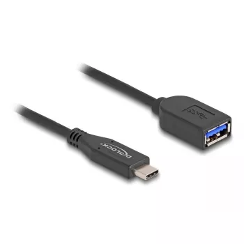 DeLOCK USB koaksiālais kabelis USB Type-C vīriešu uz Type-A sieviešu 25 cm 10 Gbps