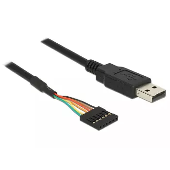 USB kabelis DeLOCK 1,8m USB2.0-A/TTL 6-pin Melns