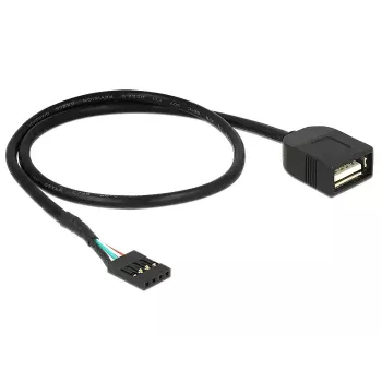 USB kabelis DeLOCK 83825 USB 2.0 0.4 m Melns