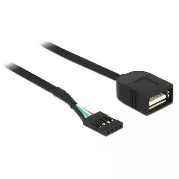 USB kabelis DeLOCK 83825 USB 2.0 0.4 m Melns