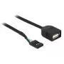 USB kabelis DeLOCK 83825 USB 2.0 0.4 m Melns