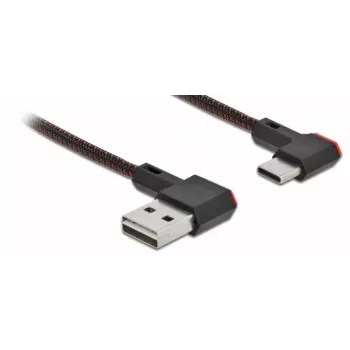 USB kabelis Type-A vīrišķais uz USB Type-C vīrišķais leņķa kreisais/labais 1.5m DeLOCK 85282