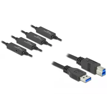 USB kabelis DeLOCK 85382 USB 3.2 Gen 1 20 m USB A USB B Melns