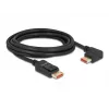 DisplayPort kabelis DeLOCK 87048 8K 60Hz 3m vīrietis-vīrietis 90° pa kreisi leņķveida