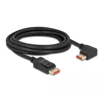 DisplayPort kabelis DeLOCK 87048 8K 60Hz 3m vīrietis-vīrietis 90° pa kreisi leņķveida