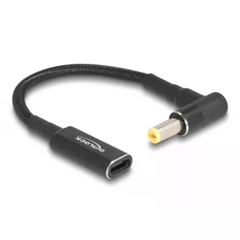 DeLOCK Adaptera kabelis USB Type-C sievišķais uz Acer 5.5 x 1.7 mm vīrišķais 90° 15 cm
