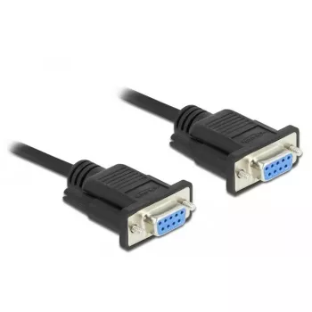 Seriālais kabelis RS-232 D-Sub 9 sievišķais uz sievišķo null modem DeLOCK 87516