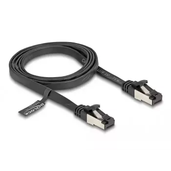 DeLOCK RJ45 plakans tīkla kabelis Cat.8.1 1 m melns