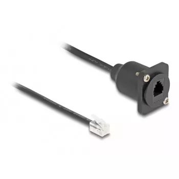 DeLOCK D-Type RJ10 kabelis spraudnis-ligzda melns 30 cm