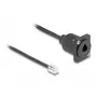 DeLOCK D-Type RJ10 kabelis spraudnis-ligzda melns 30 cm