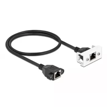 DeLOCK tīkla pagarinātāja kabelis Cat.6A 50 cm S/FTP RJ45 Melns