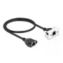 DeLOCK tīkla pagarinātāja kabelis Cat.6A 50 cm S/FTP RJ45 Melns