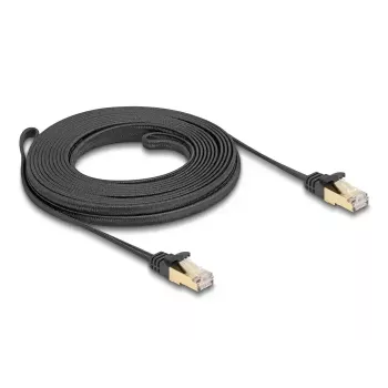 Tīkla kabelis DeLOCK RJ45 plakans 7.5m Cat6A U/FTP Melns