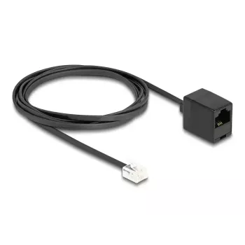 DeLOCK telefona kabelis RJ11 spraudnis – RJ45 ligzda, melns, 2 m