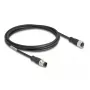 Tīkla kabelis DeLOCK M12 D-kodēts 4-pin vīrietis-sieviete Cat5e 2 m Melns