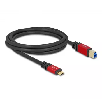 DeLOCK USB kabelis USB Type-C uz USB Type-B 2m 5Gbps Sarkans Metāls