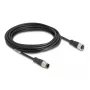 DeLOCK M12 kabelis D-kodēts 4-pin vīrietis-sieviete Cat5e 5 m Melns