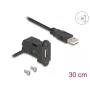 DeLOCK USB 2.0 A-ligzda paneļa stiprinājumam 45° leņķī uz A-spraudni 30 cm melns