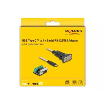 DeLOCK USB Type-C uz RS-422/485 adapteris ar 6 kontaktu spaiļu bloku 0.5 m
