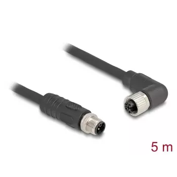 DeLOCK sensors/aktuatora kabelis 80527 5 m RST M12 Melns
