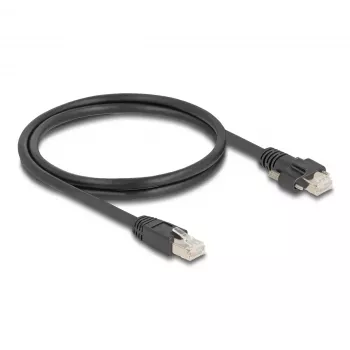 DeLOCK RJ45 vītņots kabelis 1m Cat.6A S/FTP melns