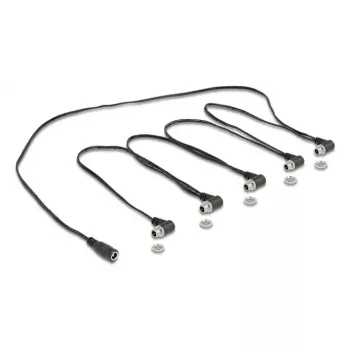 DeLOCK 90122 DC sadalītāja kabelis 1x ligzda uz 5x ligzda 5.5x2.1 mm, leņķveida