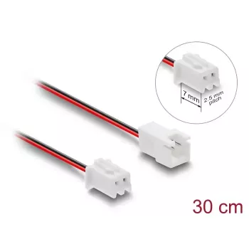 DELOCK 90762 pagarinājuma kabelis dzesēšanas sistēmai, PVC apvalks, Ø 1,3 mm, melns/sarkans/balts