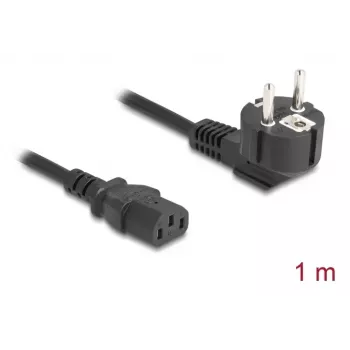 Strāvas vads DELOCK CEE 7/7 90° leņķis uz IEC C13, 1 m, 3×0,75 mm², H05VV-F, 250 V