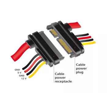 SATA pagarinājuma kabelis DeLOCK 83804 1m SATA 22-pin Melns Sarkans Dzeltens