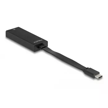 DeLOCK 66246 pārveidotājs USB-C uz RJ-45 melns 0,09 m
