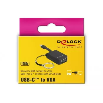 Video kabeļa adapteris DeLOCK 63941 USB Type-C uz VGA 0.03 m Melns