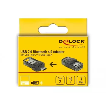 Bluetooth adapteris DeLOCK USB 2.0 4.0 2 in 1 Type-C Type-A