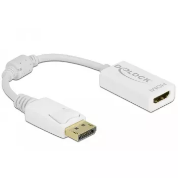 Adapteris DisplayPort 1.1 vīrišķais uz HDMI sievišķo pasīvs balts DeLOCK 61015