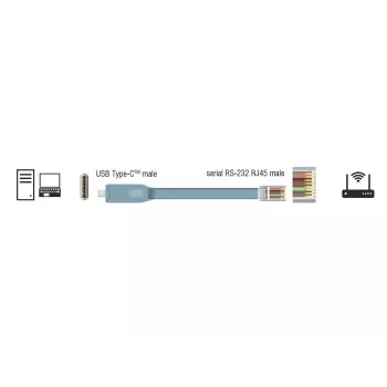Seriālais kabelis DeLOCK 89917 USB 2.0 Type-C RJ45 Pelēks 0.5m