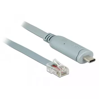 Seriālais kabelis DeLOCK 89917 USB 2.0 Type-C RJ45 Pelēks 0.5m