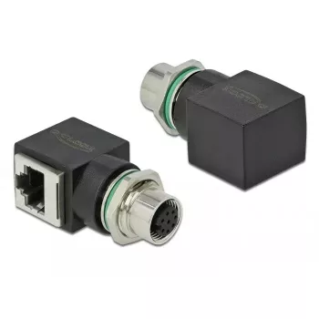 DeLOCK 66314 M12 uz RJ45 adapteris, melns