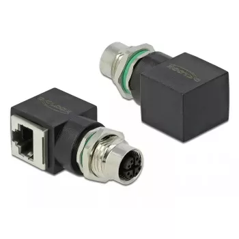 Pārejas adapteris DeLOCK 66316 M12 uz RJ45, melns