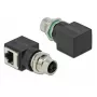 Pārejas adapteris DeLOCK 66316 M12 uz RJ45, melns