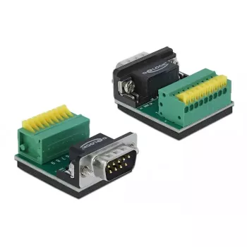Vadu savienotājs DeLOCK 66321 1 x Serial Sub-D 9 1 x 9 kontaktu Melns Zaļš Sudrabs Dzeltens