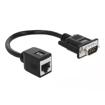 DeLOCK 63999 seriālais adapteris, DB-9 spraudnis uz RJ-45 ligzdu, 20 cm, melns