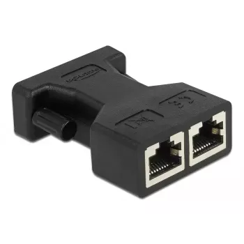 Adapteris DeLOCK D-Sub 15 kontaktu sievišķais uz 2 x RJ45 sievišķais AUI 66806