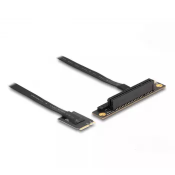 DeLOCK M.2 Key A+E uz PCIe x8 NVMe adapteris ar 20 cm kabeli, leņķa savienotājs