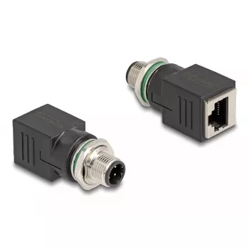 DeLOCK 60061 Kabeļa dzimuma mainītājs M12 RJ-45 Melns