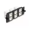 DeLOCK Keystone adaptera panelis 6 porti melns Flat RJ-45
